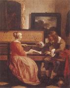 Gabriel Metsu A Man and a Woman Seated by a Virginal USA oil painting artist